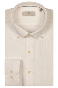 Thomas Maine Torino Button-Down Seersucker Overhemd Wit