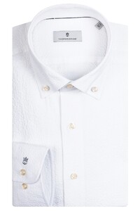 Thomas Maine Torino Small Button-Down Structured Stretch Shirt White