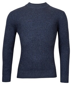 Thomas Maine Turtle Neck All Over Rib Knit Pullover Jeans Blue