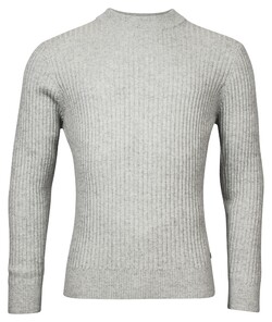 Thomas Maine Turtle Neck All Over Rib Knit Pullover Light Grey