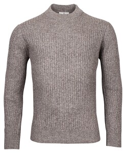 Thomas Maine Turtle Neck All Over Rib Knit Trui Donker Grijs