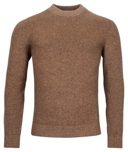 Thomas Maine Turtle Neck Structure Knit Pullover Mid Brown