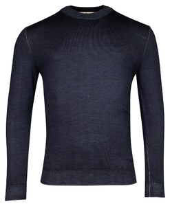 Thomas Maine Turtleneck Single Knit Dye Wash Trui Jeans Blauw