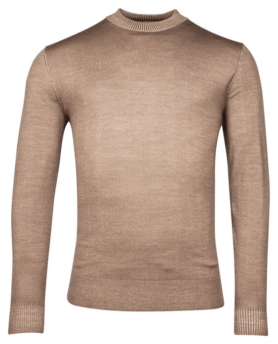 Thomas Maine Turtleneck Single Knit Dye Wash Trui Taupe