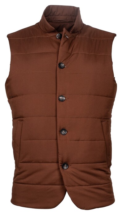 Thomas Maine Uni Button Bodywarmer Body-Warmer Dark Brown Melange