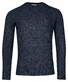 Thomas Maine Uni Color Crew Neck Texture Knit Trui Jeans Blue Melange