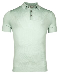 Thomas Maine Uni Color Fine Merino Single Knit Polo Soft Mint