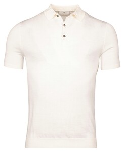 Thomas Maine Uni Color Fine Merino Single Knit Poloshirt Ecru