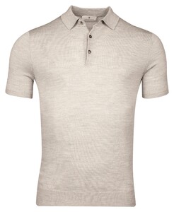 Thomas Maine Uni Color Fine Merino Single Knit Poloshirt Light Grey
