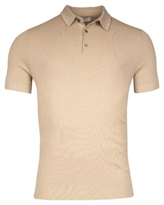 Thomas Maine Uni Color Half Milano Knit Polo Beige