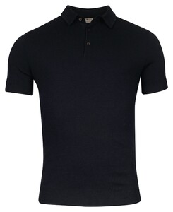 Thomas Maine Uni Color Half Milano Knit Polo Navy