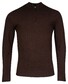 Thomas Maine Uni Color Half Zip Single Knit Trui Bruin