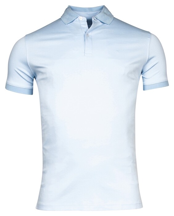 Thomas Maine Uni Color Liquid Touch Short Sleeve Polo Licht Blauw