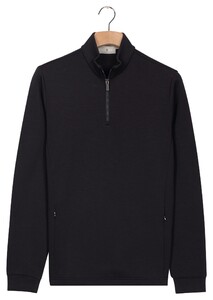Thomas Maine Uni Color Sweat Half Zip Trui Navy