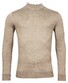 Thomas Maine Uni Color Turtleneck Single Knit Merino Trui Licht Beige Melange