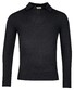 Thomas Maine Uni Color Wool Cashmere Blend Polo Collar Round Knit Pullover Navy