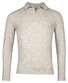 Thomas Maine Uni Color Wool Cashmere Blend Polo Collar Round Knit Trui Grijs Melange