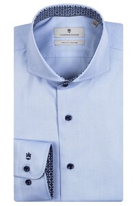 Thomas Maine Uni Fine Pattern Contrast Bari Cutaway Twill Overhemd Blauw-Blauw