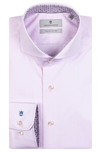 Thomas Maine Uni Fine Pattern Contrast Bari Cutaway Twill Shirt Pink-Pink