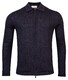 Thomas Maine Uni Stripe Knit Cardigan Polo Zip Collar Merino Wool Navy