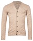 Thomas Maine Uni Superfine Lambswool Button Cardigan Single Knit Vintage Extra Dark Sand Melange