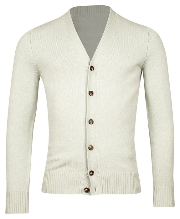 Thomas Maine Uni Superfine Lambswool Button Cardigan Single Knit Vintage Vest Licht Groen