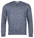 Thomas Maine V-Neck Merino Linen Single Knitted Pullover Night Blue