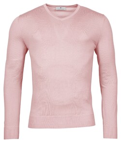 Thomas Maine V-Neck Single Knit Merino Pullover Dust Pink