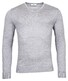 Thomas Maine V-Neck Single Knit Merino Pullover Mid Grey Melange