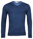 Thomas Maine V-Neck Single Knit Merino Wool Pullover Indigo
