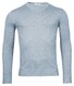 Thomas Maine V-Neck Single Knit Merino Wool Pullover Sea Blue