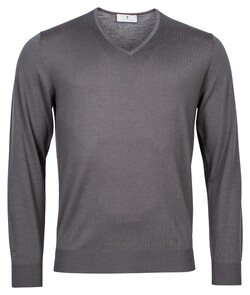 Thomas Maine V-Neck Single Knit Pullover Dark Gray