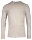 Thomas Maine Wool Cashmere Crew Neck Cable Whole Garment Knit Pullover Greybeige