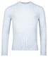 Thomas Maine Wool Cashmere Crew Neck Cable Whole Garment Knit Pullover Light Blue