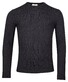 Thomas Maine Wool Cashmere Crew Neck Cable Whole Garment Knit Pullover Navy