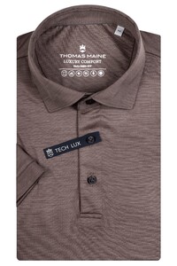 Thomas Maine Wool Short Sleeve Luxury Comfort Polo Greige