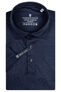 Thomas Maine Wool Short Sleeve Luxury Comfort Poloshirt Dark Navy