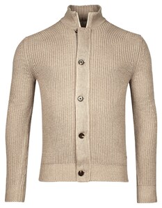 Thomas Maine Zip Buttons Combination Half Cardigan Rib Knit Beige