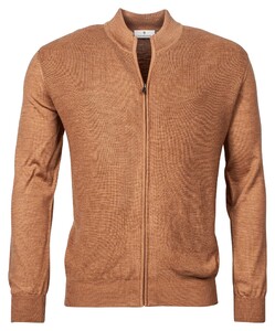 Thomas Maine Zipper Vest Front Structure Cardigan Camel